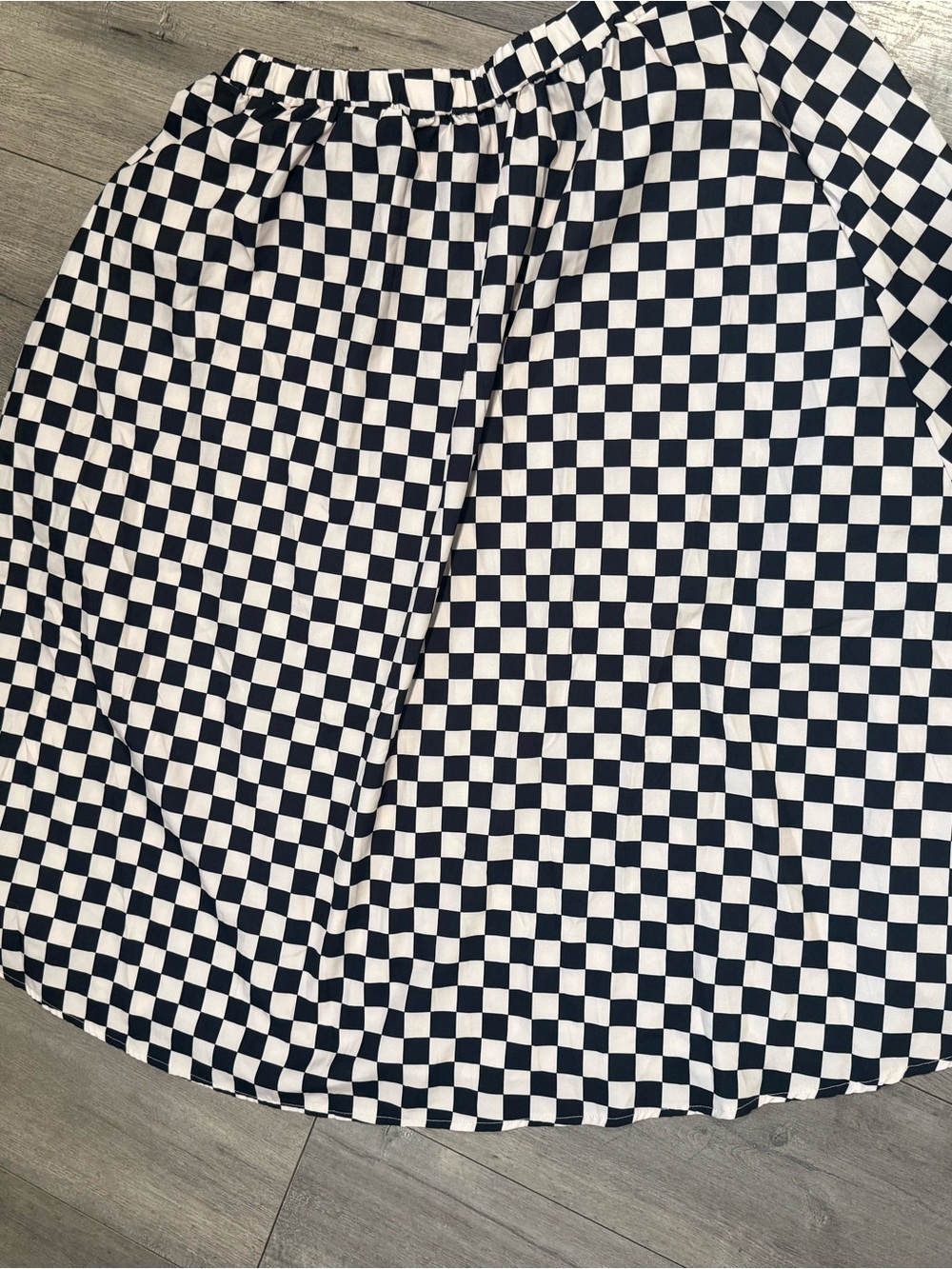 Black & White Checkered A-Line Skirt